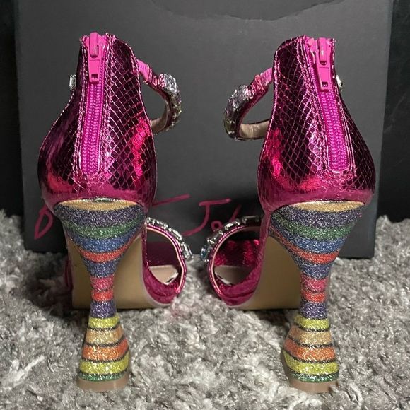 NIB Betsey Johnson Emani Embellished Flared Heel Sandals - Picture 6 of 8